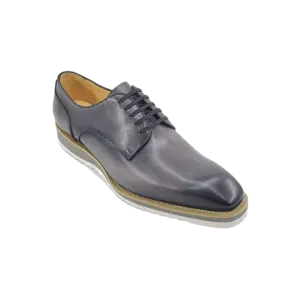 Carrucci Gray Genuine Leather Men's Lace-Up Casual Shoes