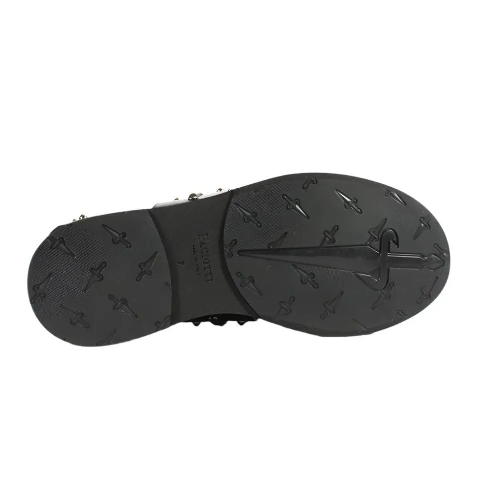 Cesare Paciotti Luxury Italian Men's Designer Shoes Black Leather Studded Gladiator Sandals (CPM2373