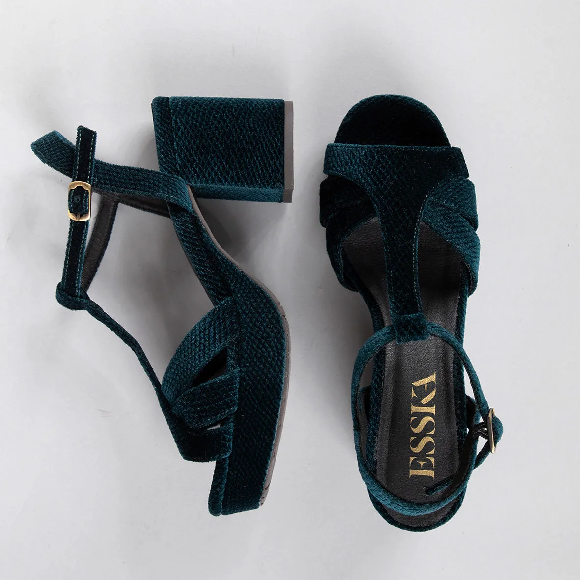 Charlie Velvet Teal Embossed