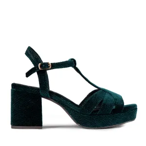 Charlie Velvet Teal Embossed