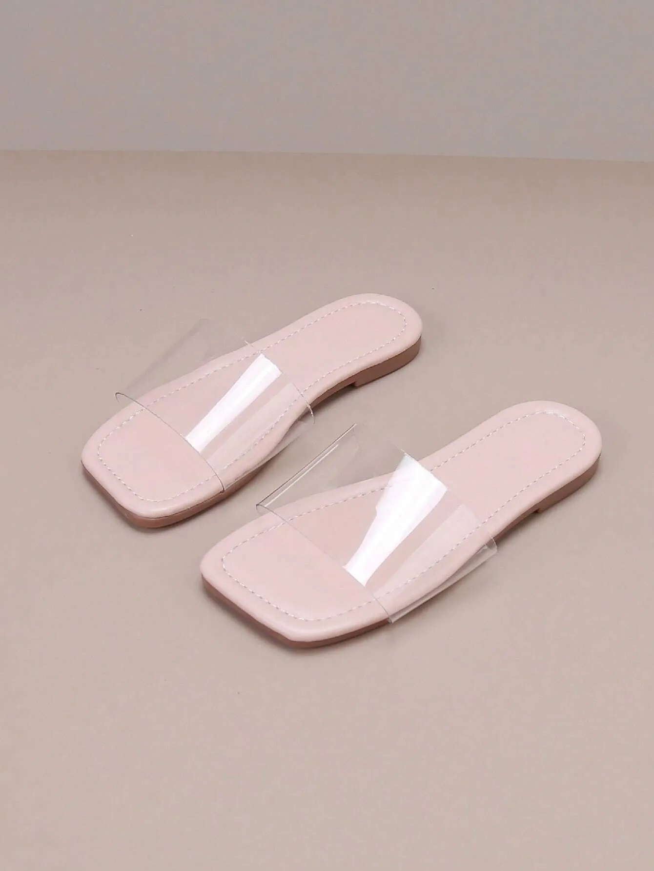 Children Fashionable Macaron Colored Rendered Casual Toe Ring Transparent Soft Leather Sandals