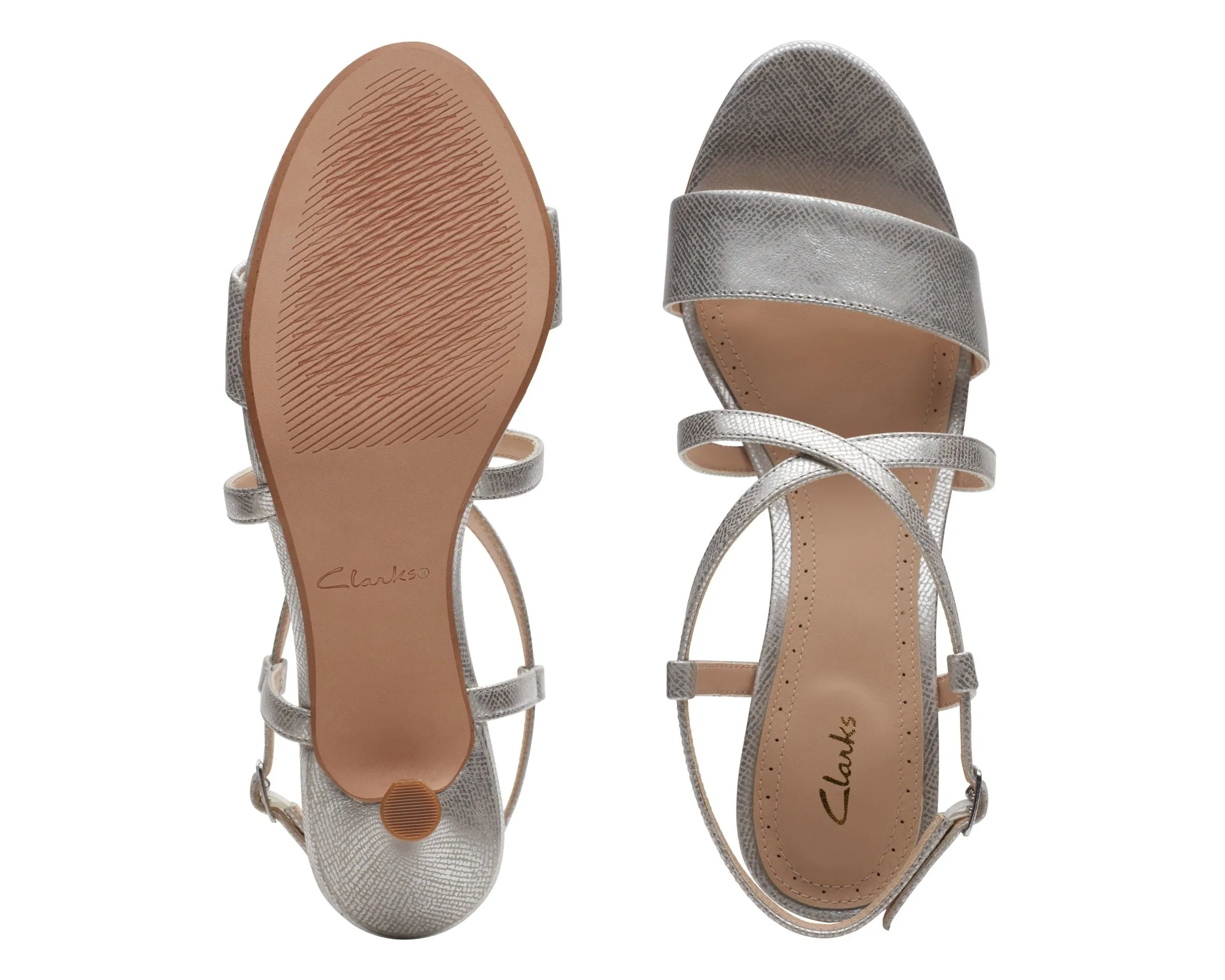 Clarks Amali Buckle Silver Metallic