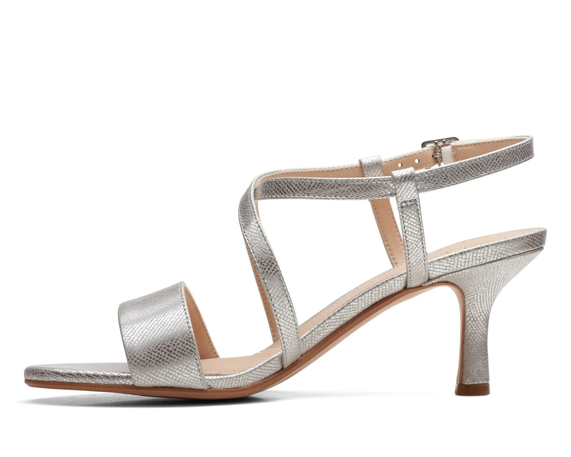 Clarks Amali Buckle Silver Metallic