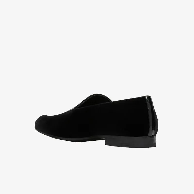 Classic Black Velvet Loafers