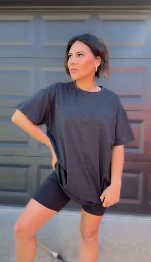 Comfiest Cotton Round Neck Top & Biker Shorts Set