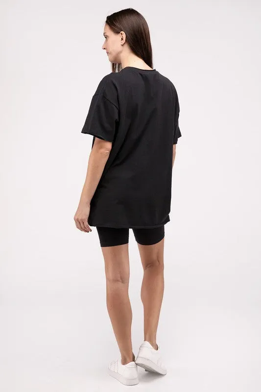 Comfiest Cotton Round Neck Top & Biker Shorts Set