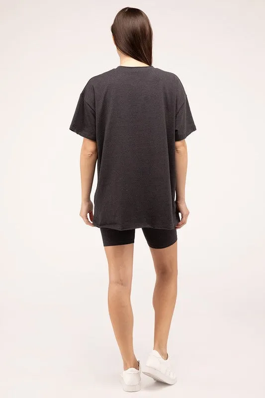 Comfiest Cotton Round Neck Top & Biker Shorts Set