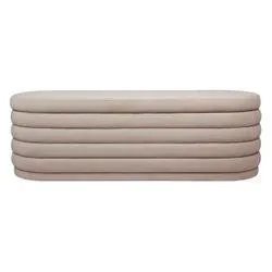 Demi Storage Bench Ottoman - Nude Velvet