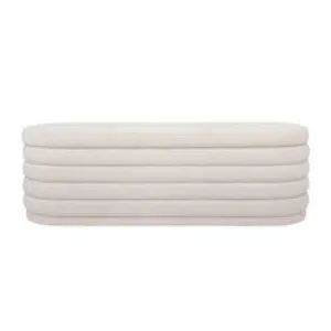 Demi Storage Bench Ottoman - White Boucle