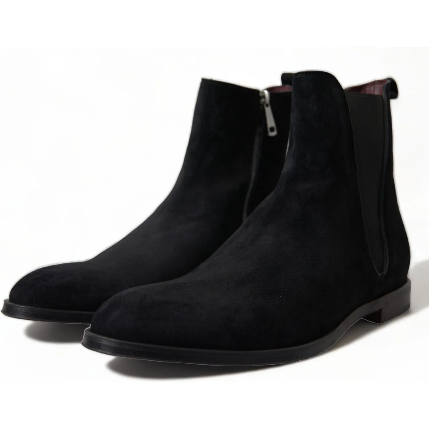 Dolce & Gabbana Elegant Black Velvet Mid-Calf Boots