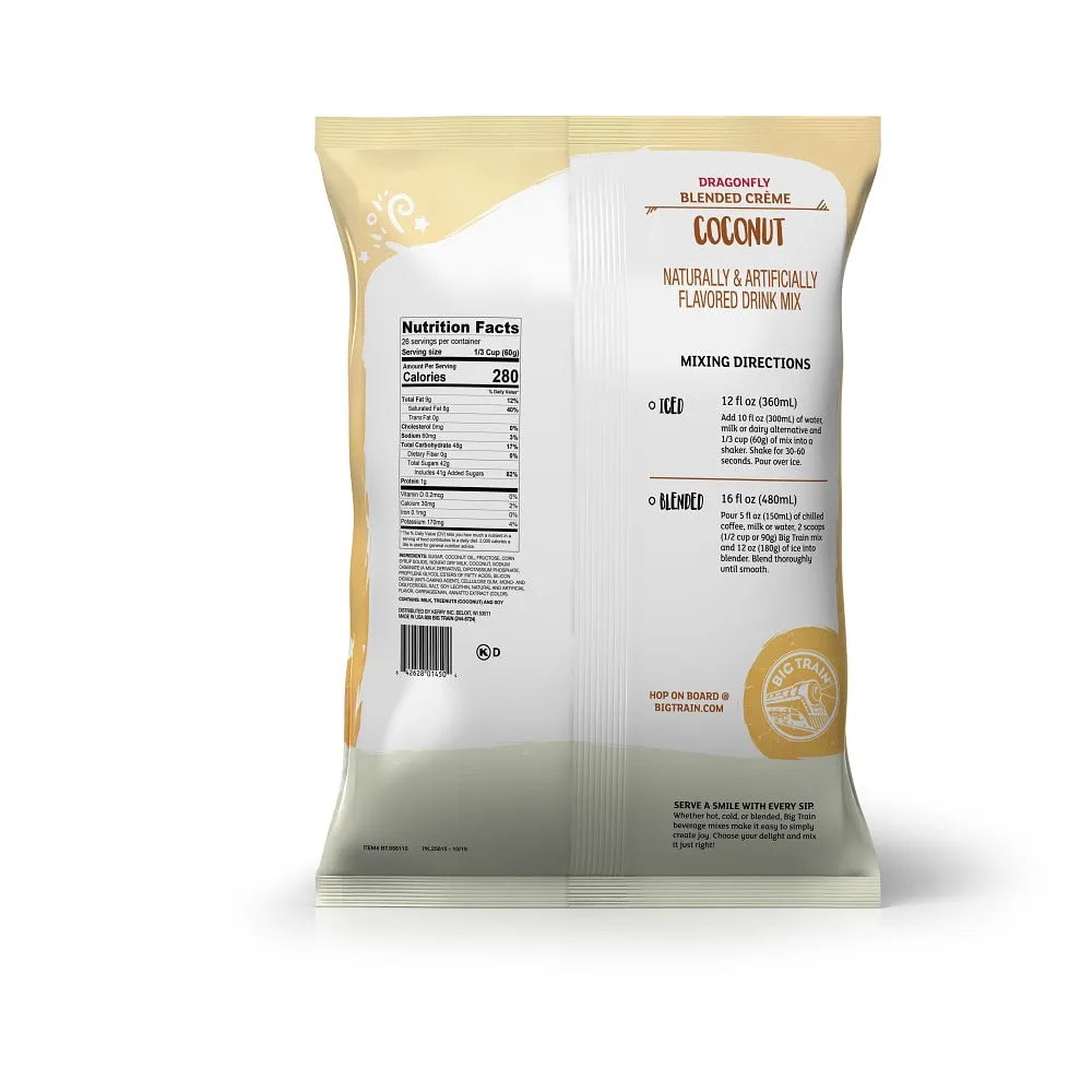 Dragonfly Coconut Blended Crème Beverage Mix - 5 x 3.5lb Bags