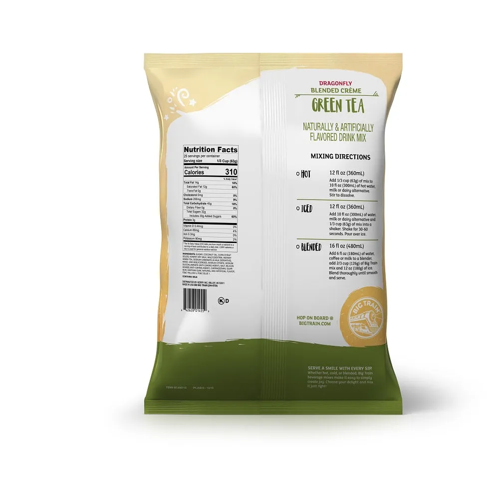 Dragonfly Green Tea Blended Crème Beverage Mix - 5 x 3.5lb Bags