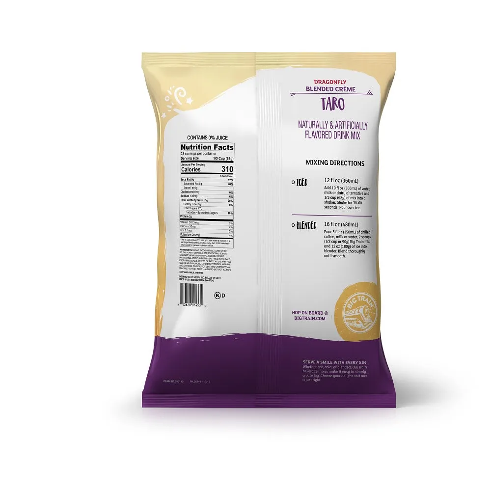 Dragonfly Taro Blended Crème Beverage Mix - 5 x 3.5lb Bags