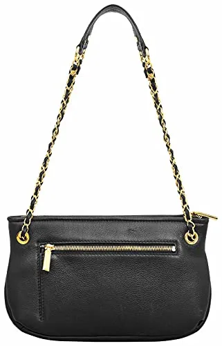eske Paris Melba Leather Studded Shoulder Bag For Women, Ladies Shoulder Bag, Blush