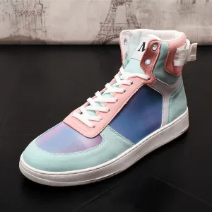 Fantasy Colorful High Top Lace up Casual Style Men Sneaker