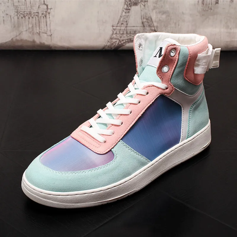 Fantasy Colorful High Top Lace up Casual Style Men Sneaker