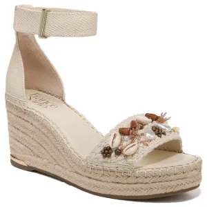 Franco Sarto Womens Clemens Shell Woven Ankle Strap Espadrilles