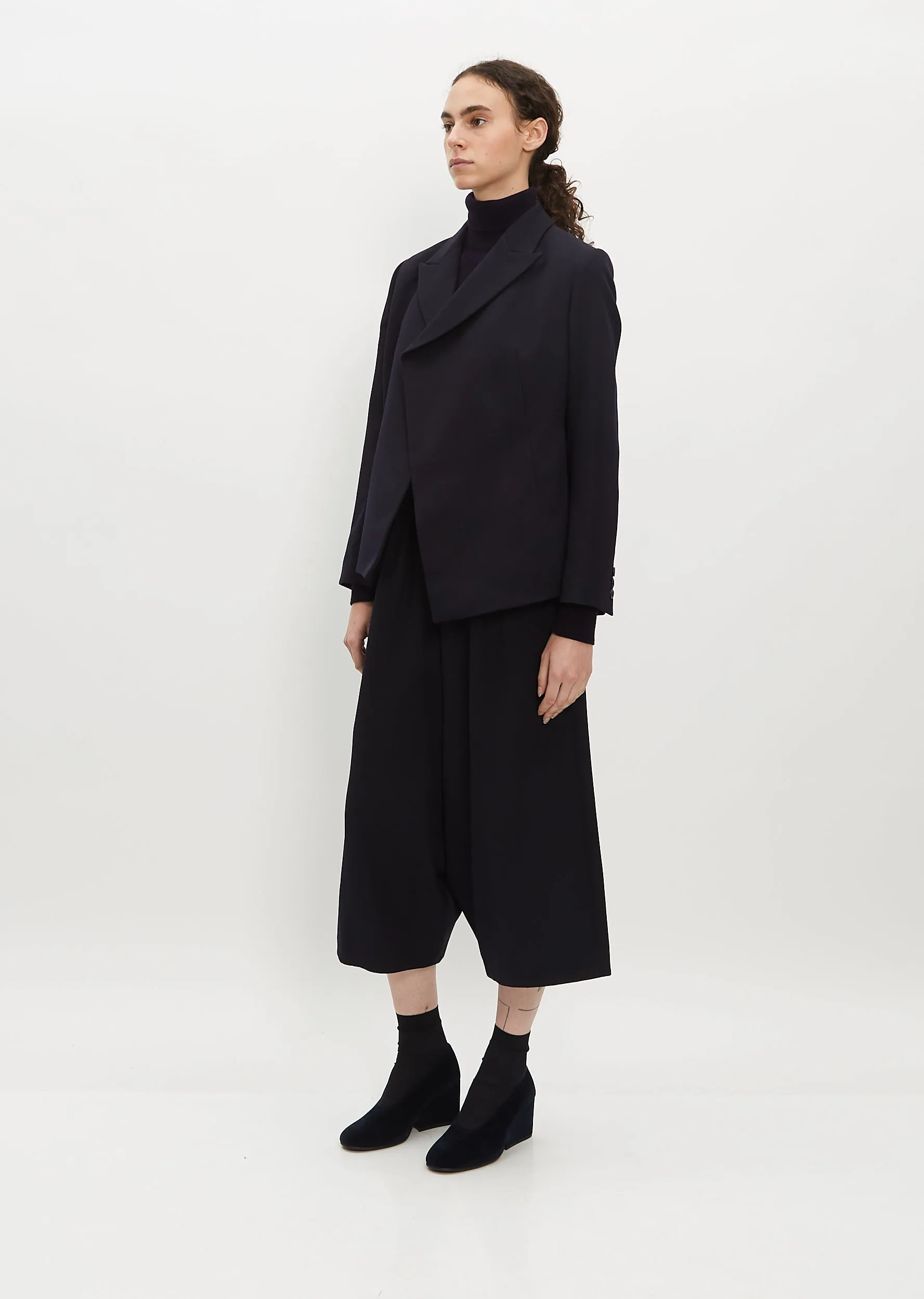 Gabardine Wool Cropped Pants