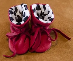 Geier Gloves Baby Moccasins Dalmatian Print (Made In USA)