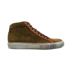Giovacchini Ruben in Antique Cognac Waxed Suede High-top Sneakers