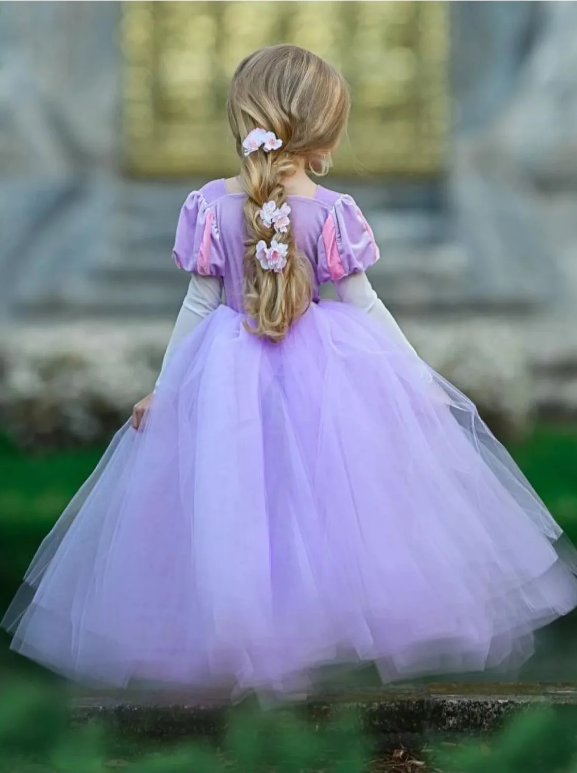 Girls Velvet Rapunzel Inspired Costume Gown