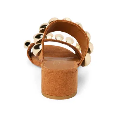 Gold & Tan Studded Heels