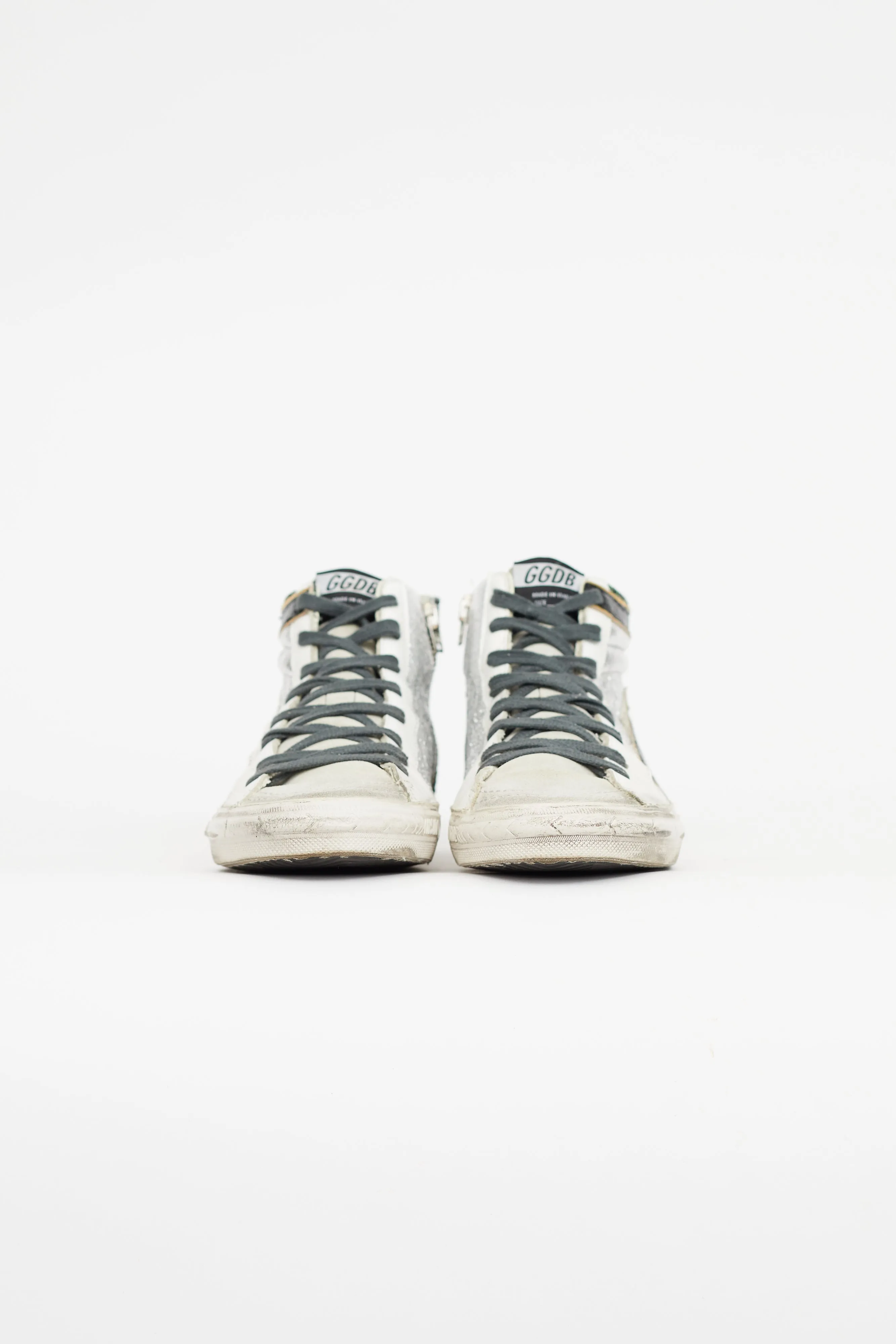 Green & Silver Slide Metallic Sneaker