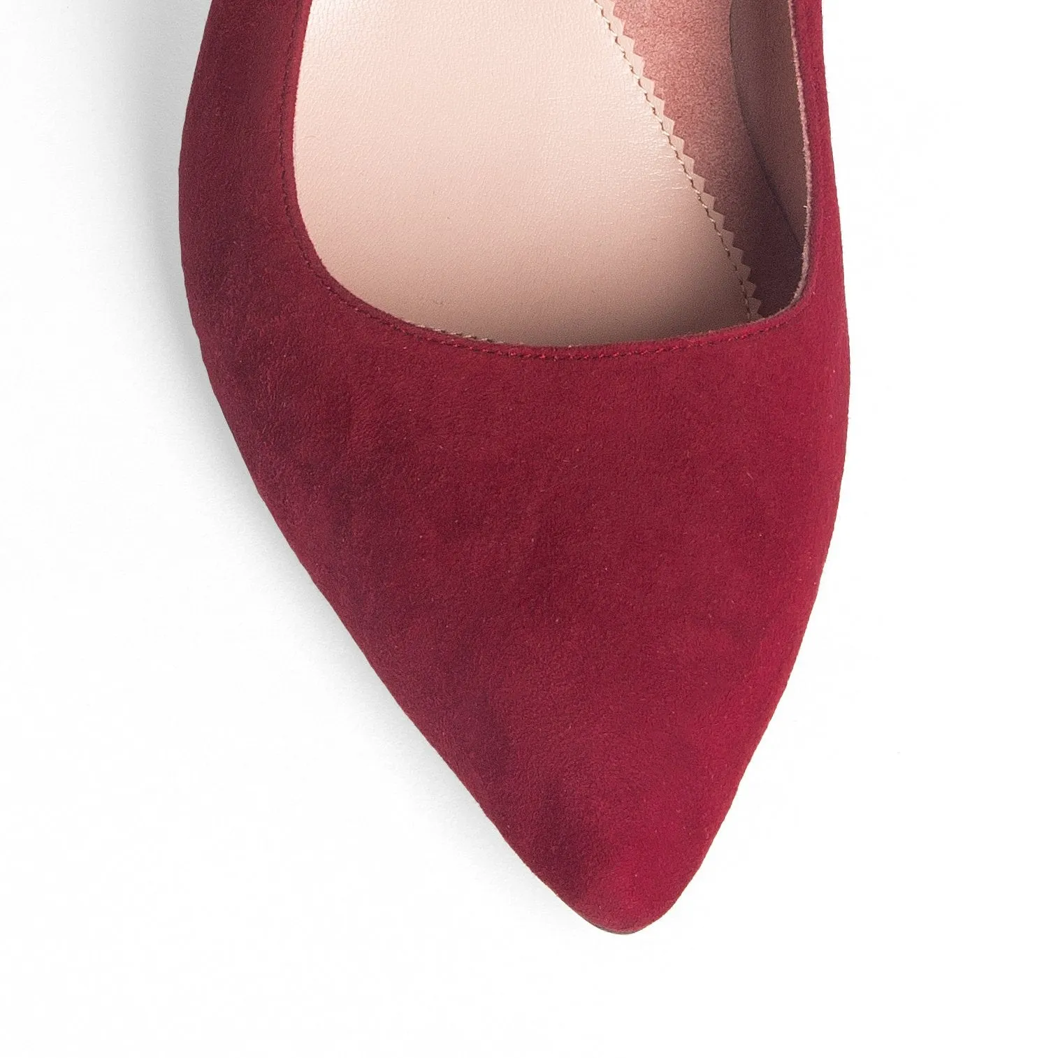 Gutsy Garnet Suede Slingback Kitten Heel