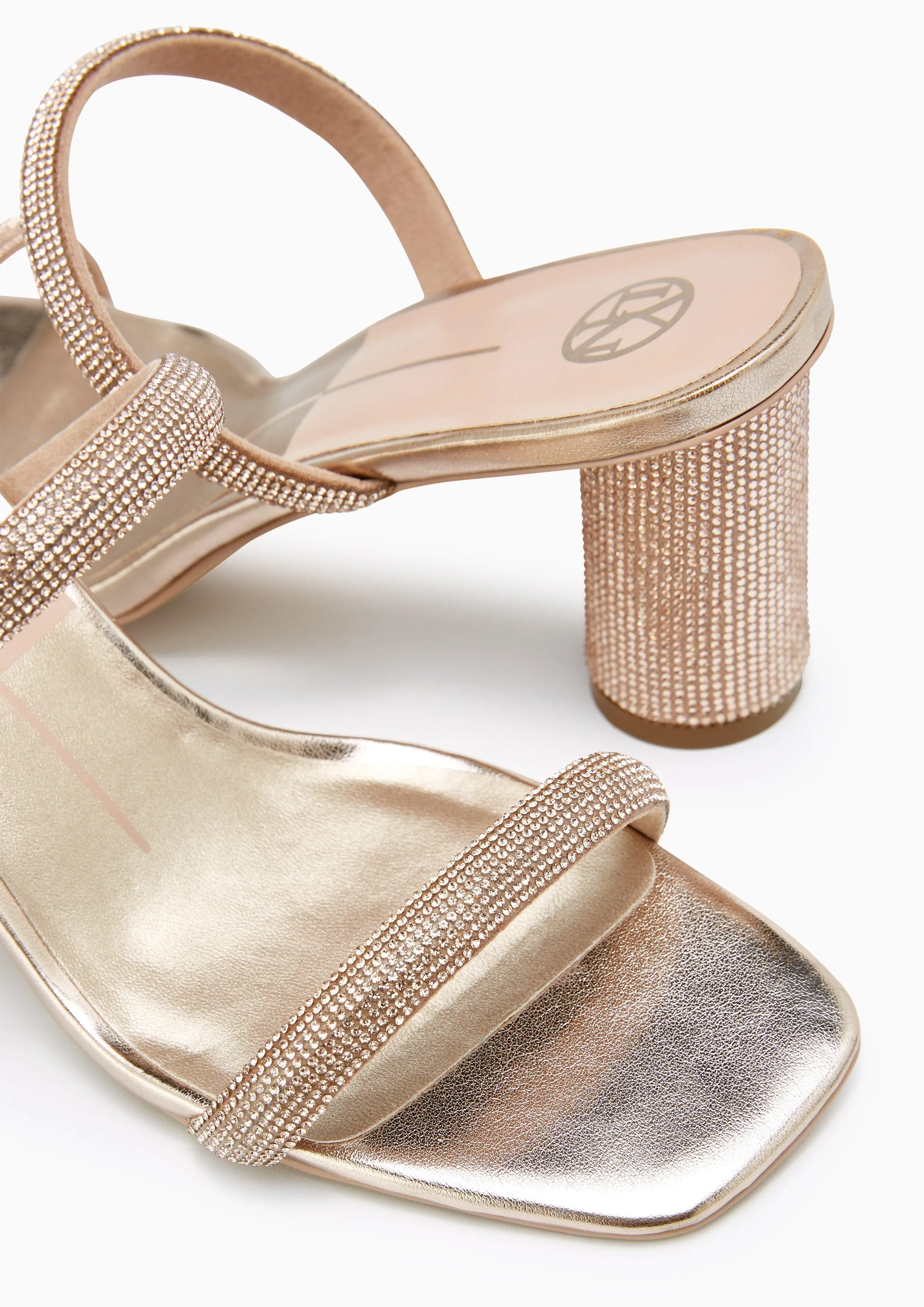 Halina Crystal High Heels - Gold