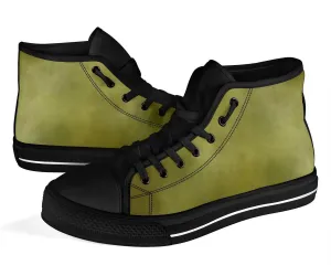 High Top Sneakers - Watercolor in Army Green | Custom High Top Shoes, Patterned High Top Sneakers, High Top Sneakers for Women, Unisex Shoes
