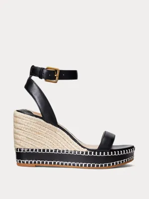 Hilarie burnished leather espadrilles