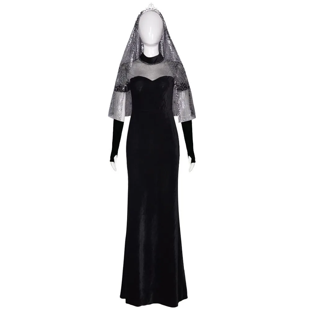 Hotel Transylvania 4 Mavis Dracula Black Wedding Dress Cosplay Costume
