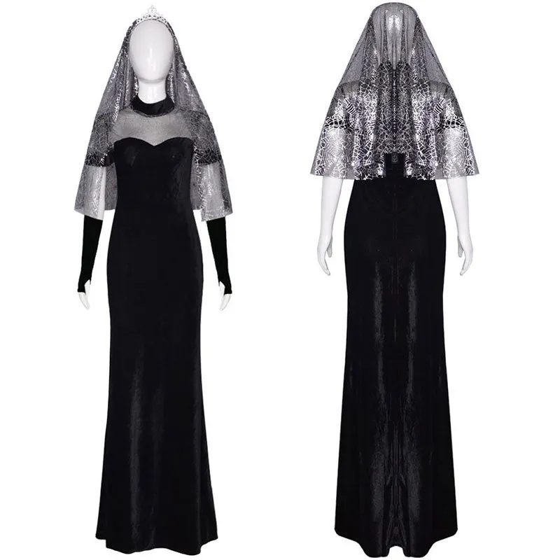Hotel Transylvania 4 Mavis Dracula Black Wedding Dress Cosplay Costume
