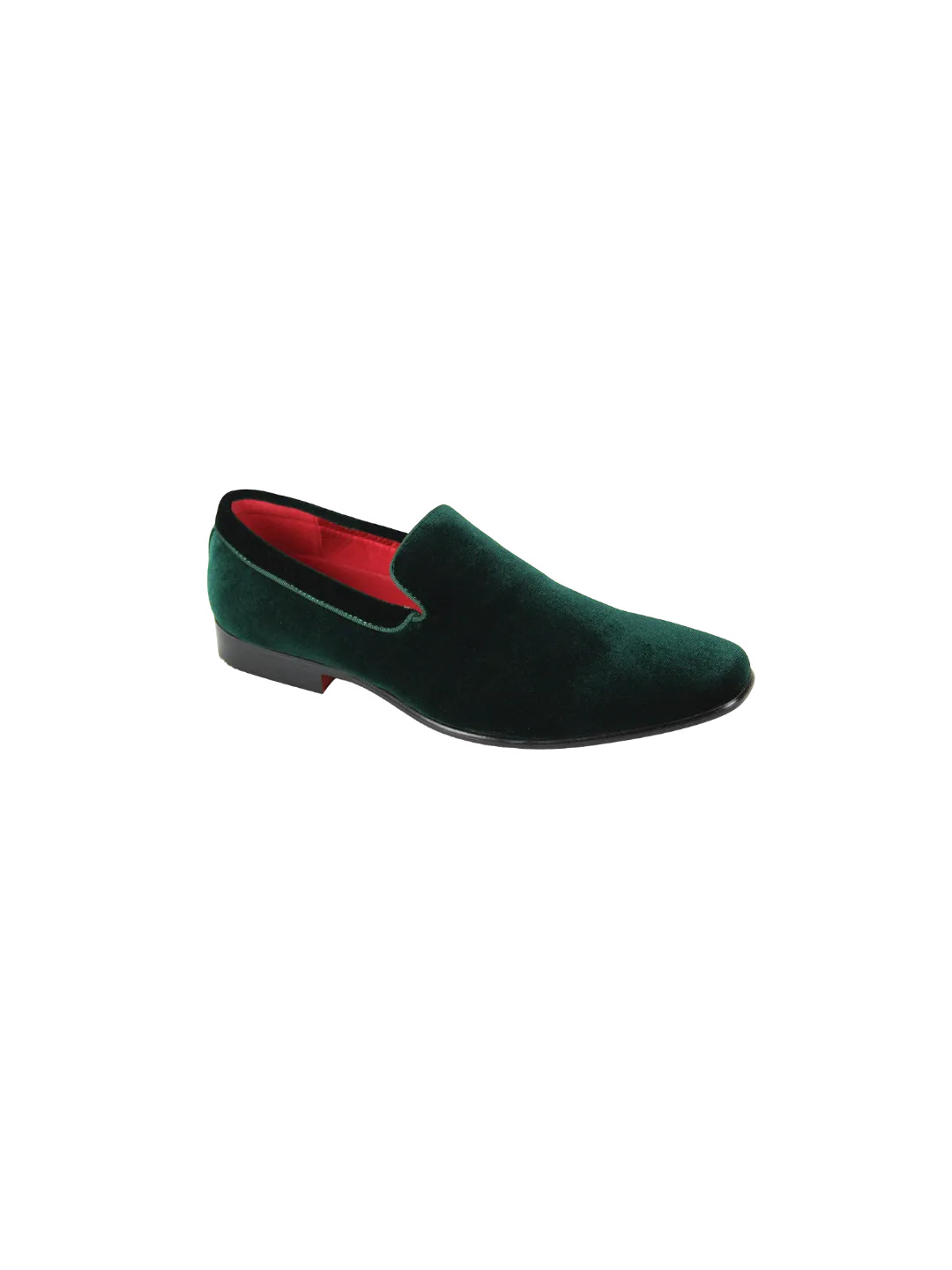 Hunter Green Men's Velvet Slip-On Loafer Shoes Luxury Design Style No: 7011