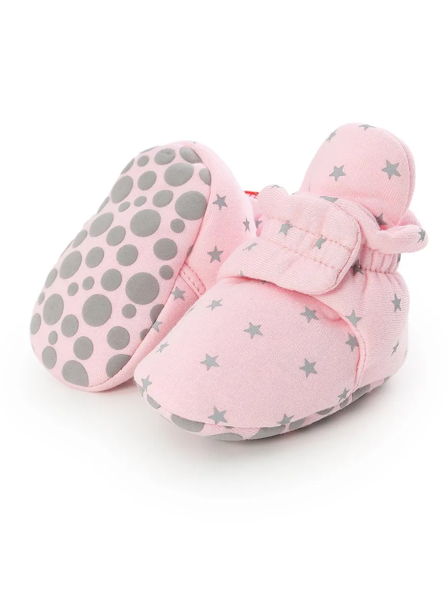 Infant Baby Star Pattern Velcro First Start Crib Shoes