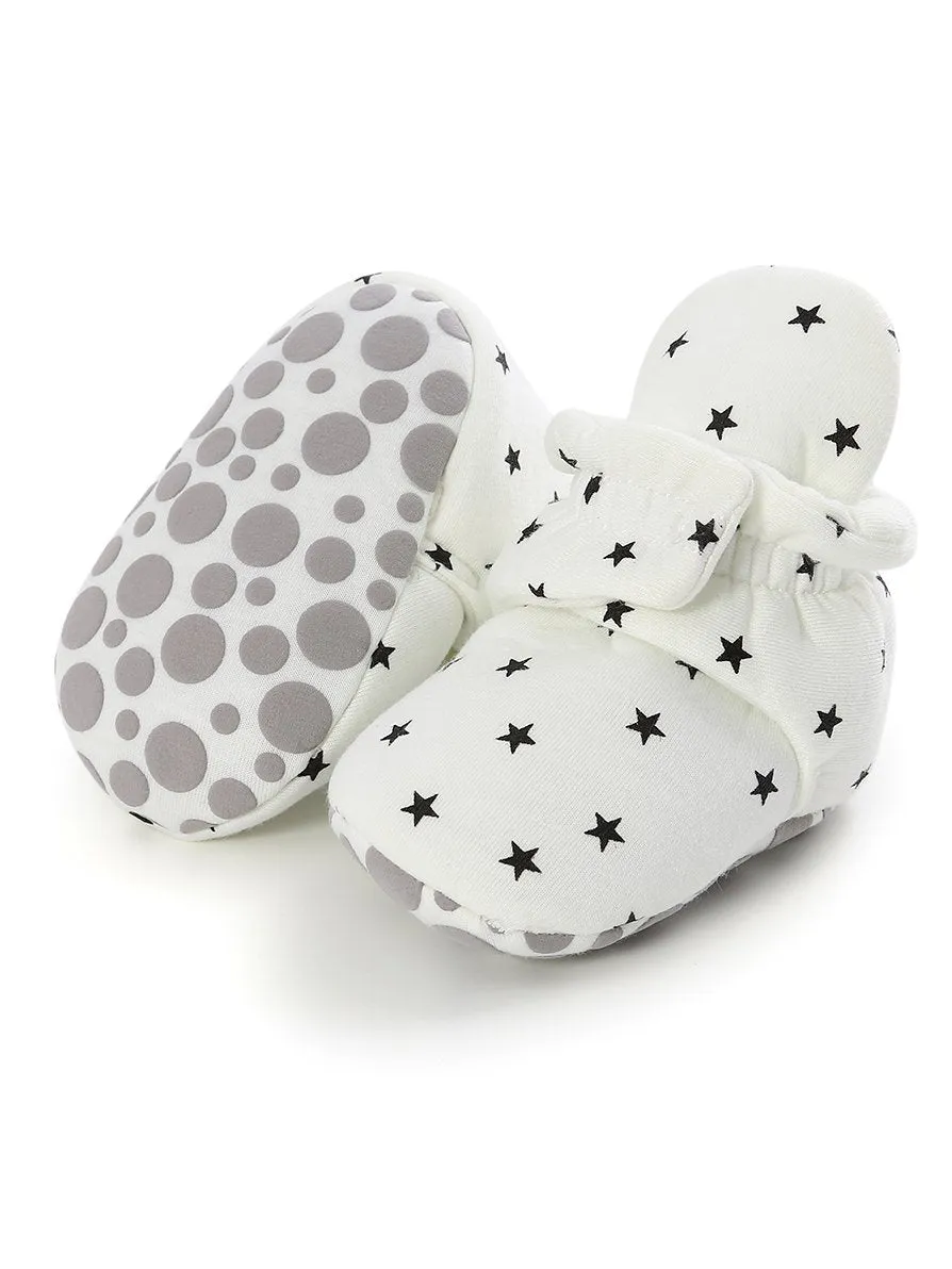 Infant Baby Star Pattern Velcro First Start Crib Shoes