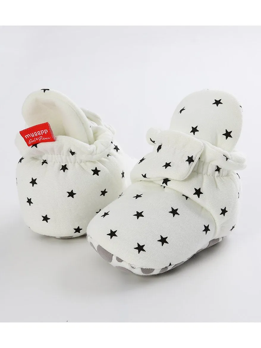 Infant Baby Star Pattern Velcro First Start Crib Shoes