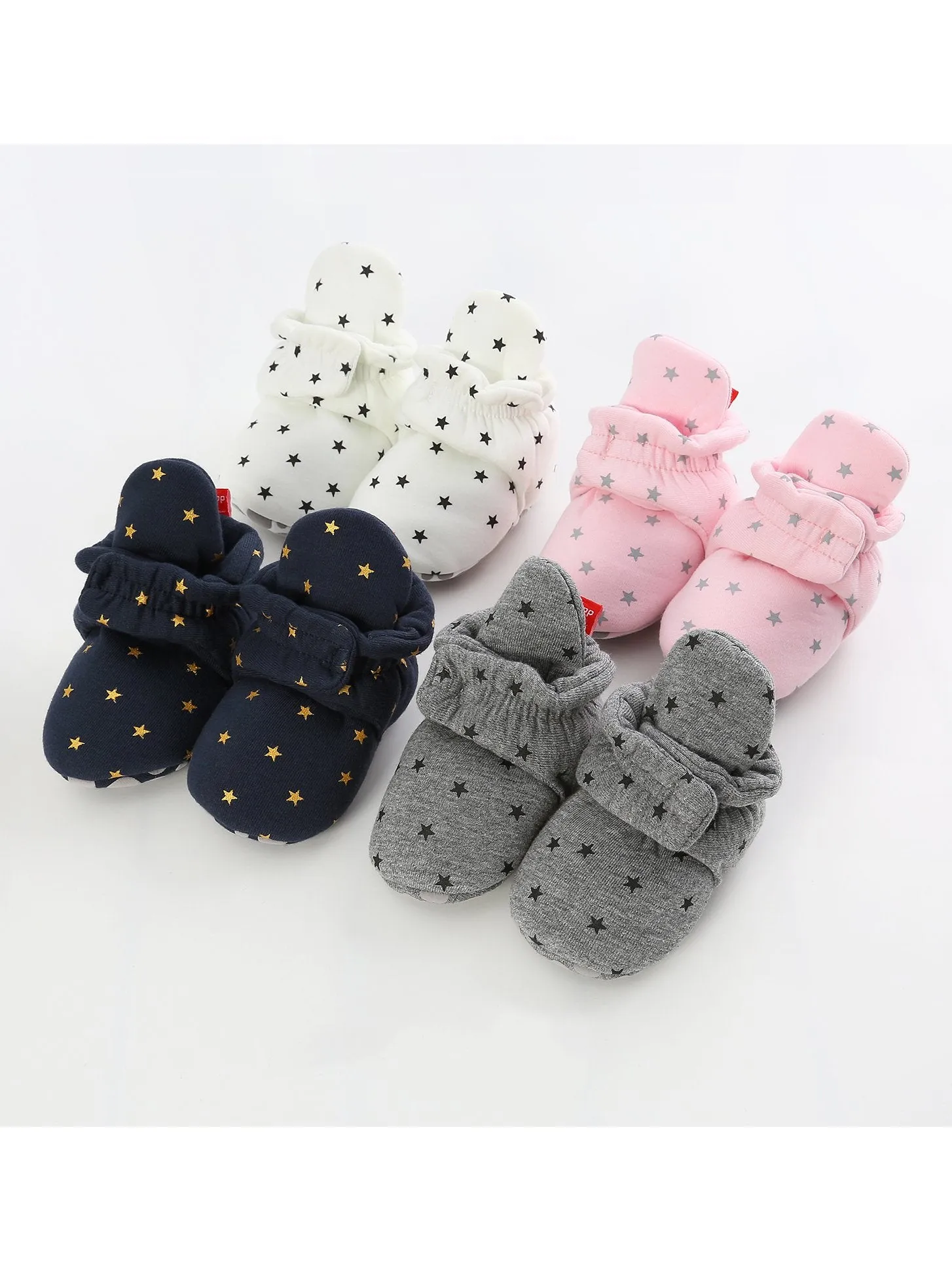 Infant Baby Star Pattern Velcro First Start Crib Shoes