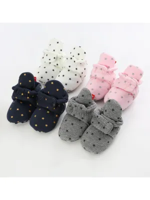 Infant Baby Star Pattern Velcro First Start Crib Shoes