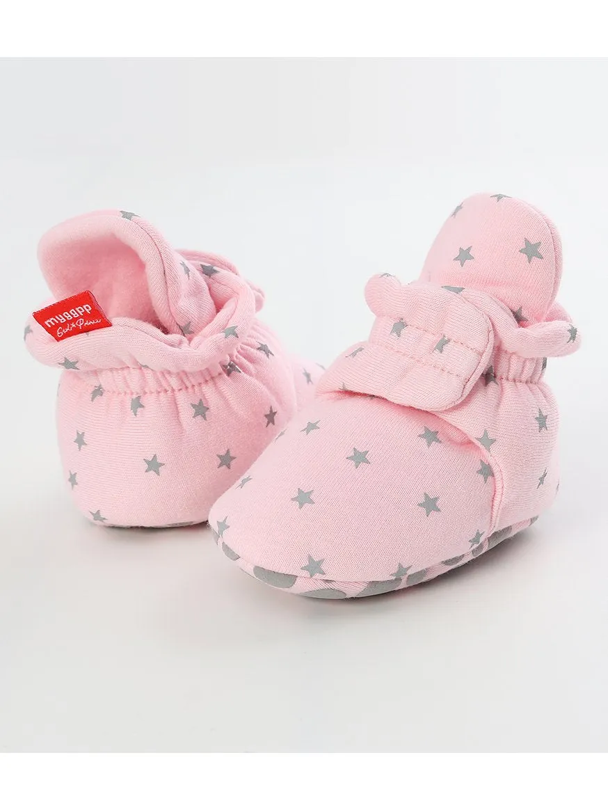 Infant Baby Star Pattern Velcro First Start Crib Shoes