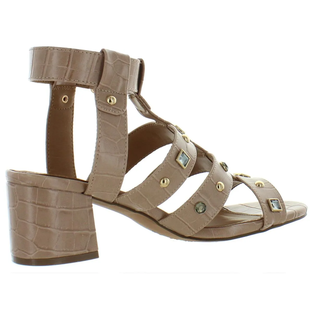 JANE AND THE SHOE Womens Betty Faux Leather Adjustable Dress Sandals