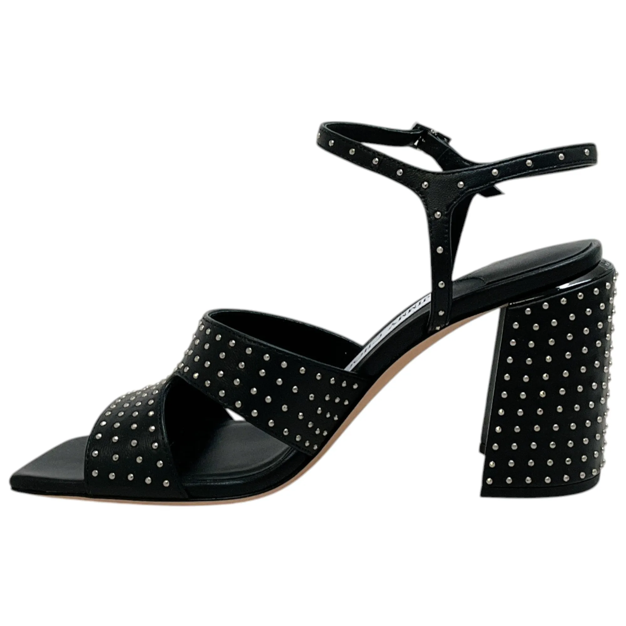 Jimmy Choo Black Leather Studded Ellison 85 Sandals