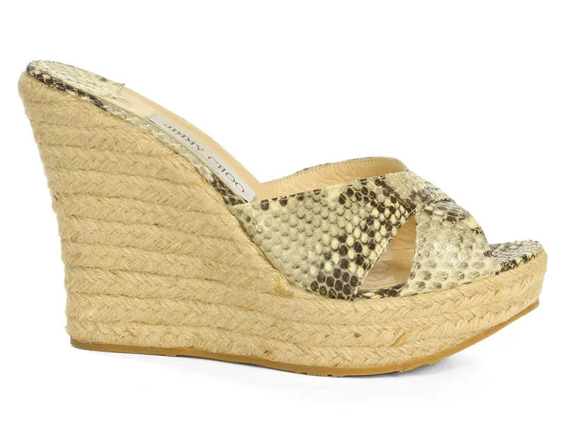 Jimmy Choo Snake and Raffia Espadrilles