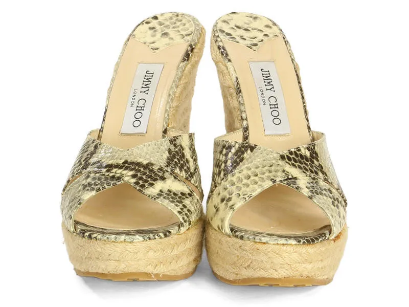 Jimmy Choo Snake and Raffia Espadrilles