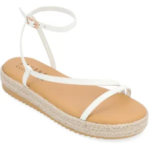 Journee Collection Womens Faux Leather Cushioned Footbd Espadrilles