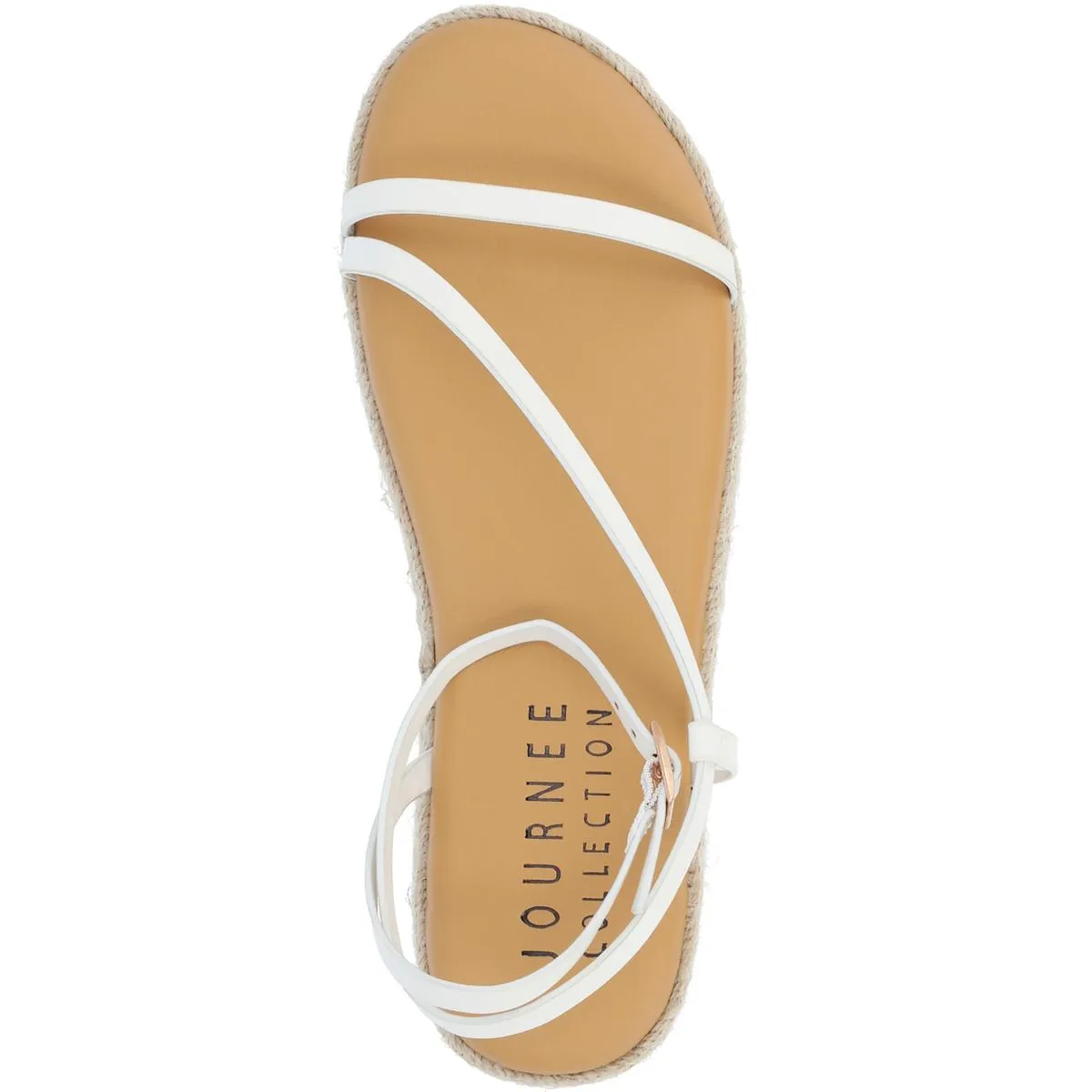 Journee Collection Womens Faux Leather Cushioned Footbd Espadrilles