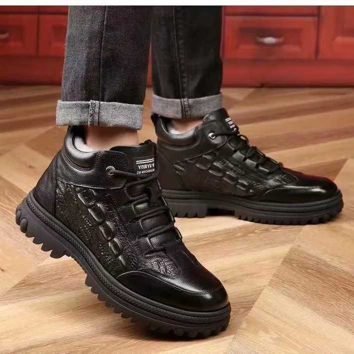 Leather Velvet Corrective Shoes