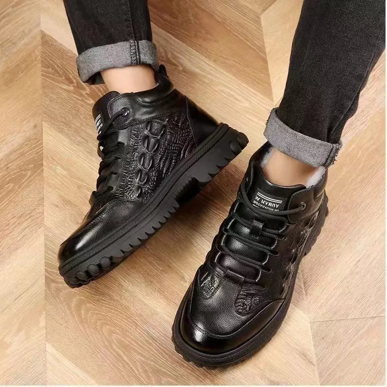 Leather Velvet Corrective Shoes