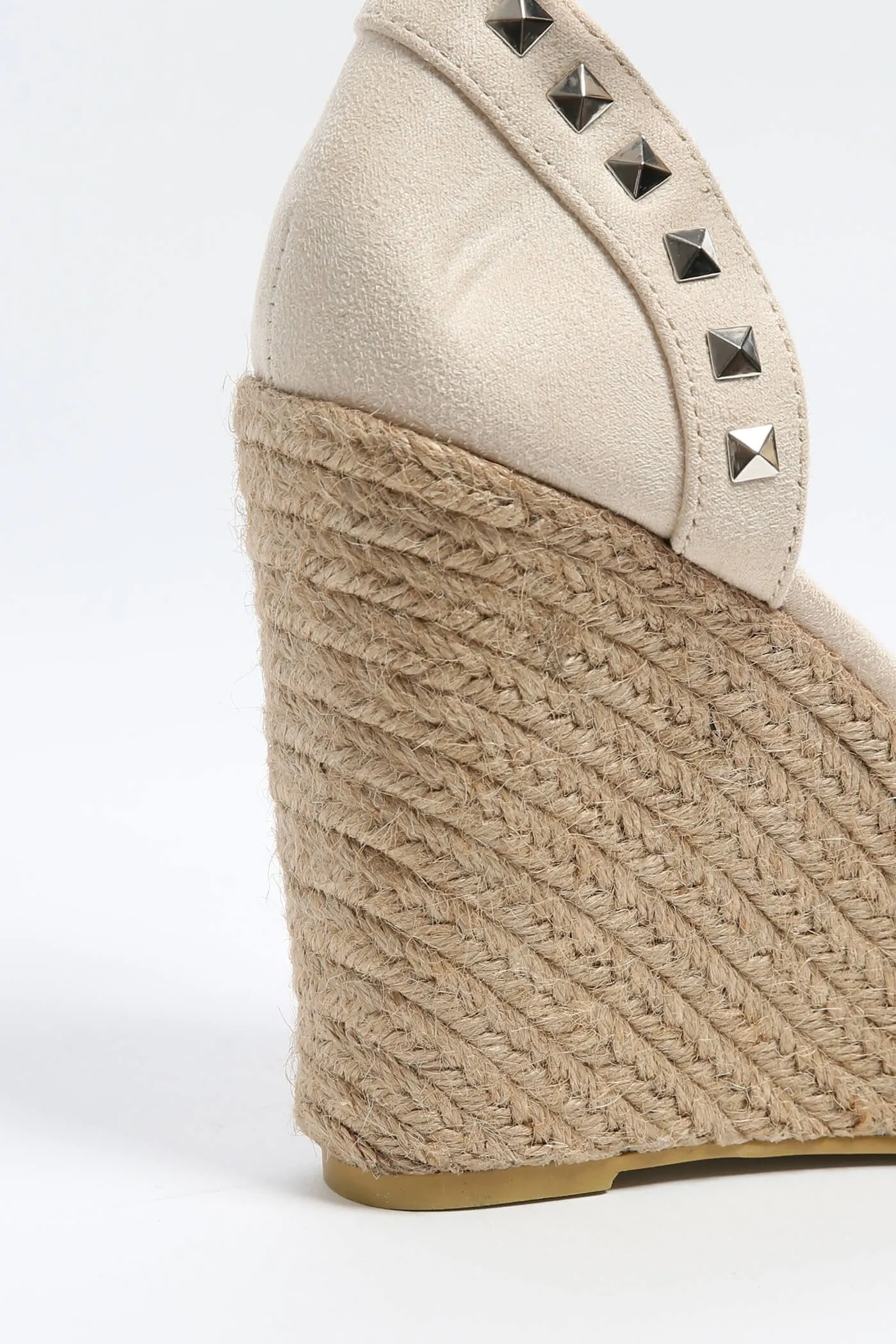 Light Cream Studded Wedge Sandal