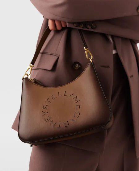 Logo Crossbody Shoulder Bag, Aged Brandy